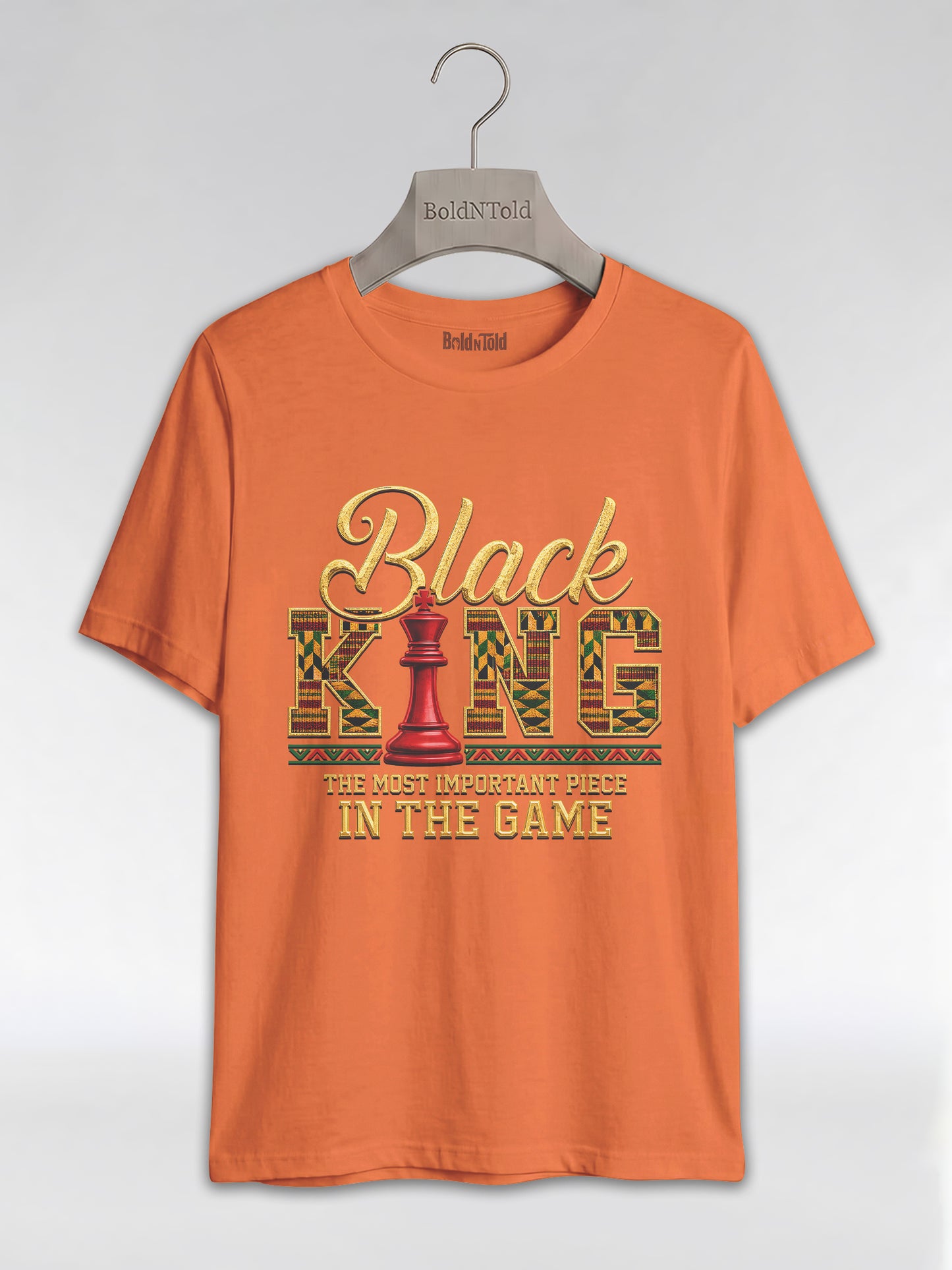 Black King Dad: The Most Important Piece In The Game Graphic T-Shirt - BoldnTold