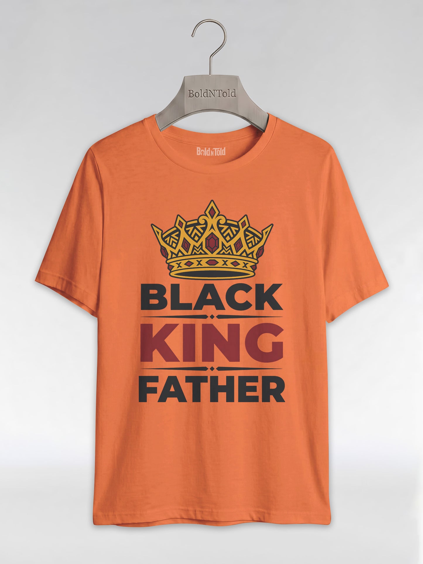 Black King Father Crown: Proud Dad Empowerment Graphic T-Shirt - BoldnTold