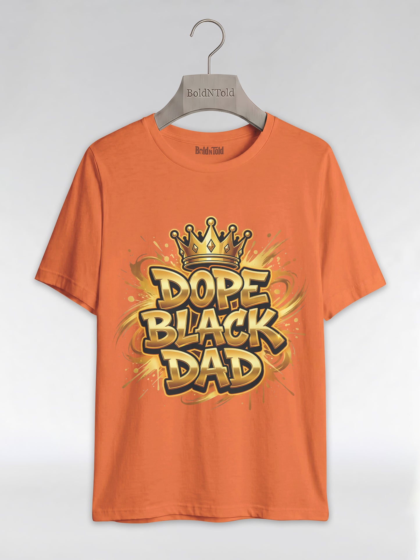Dope Black Dad – Gold Graffiti King Edition Graphic T-Shirt - BoldnTold