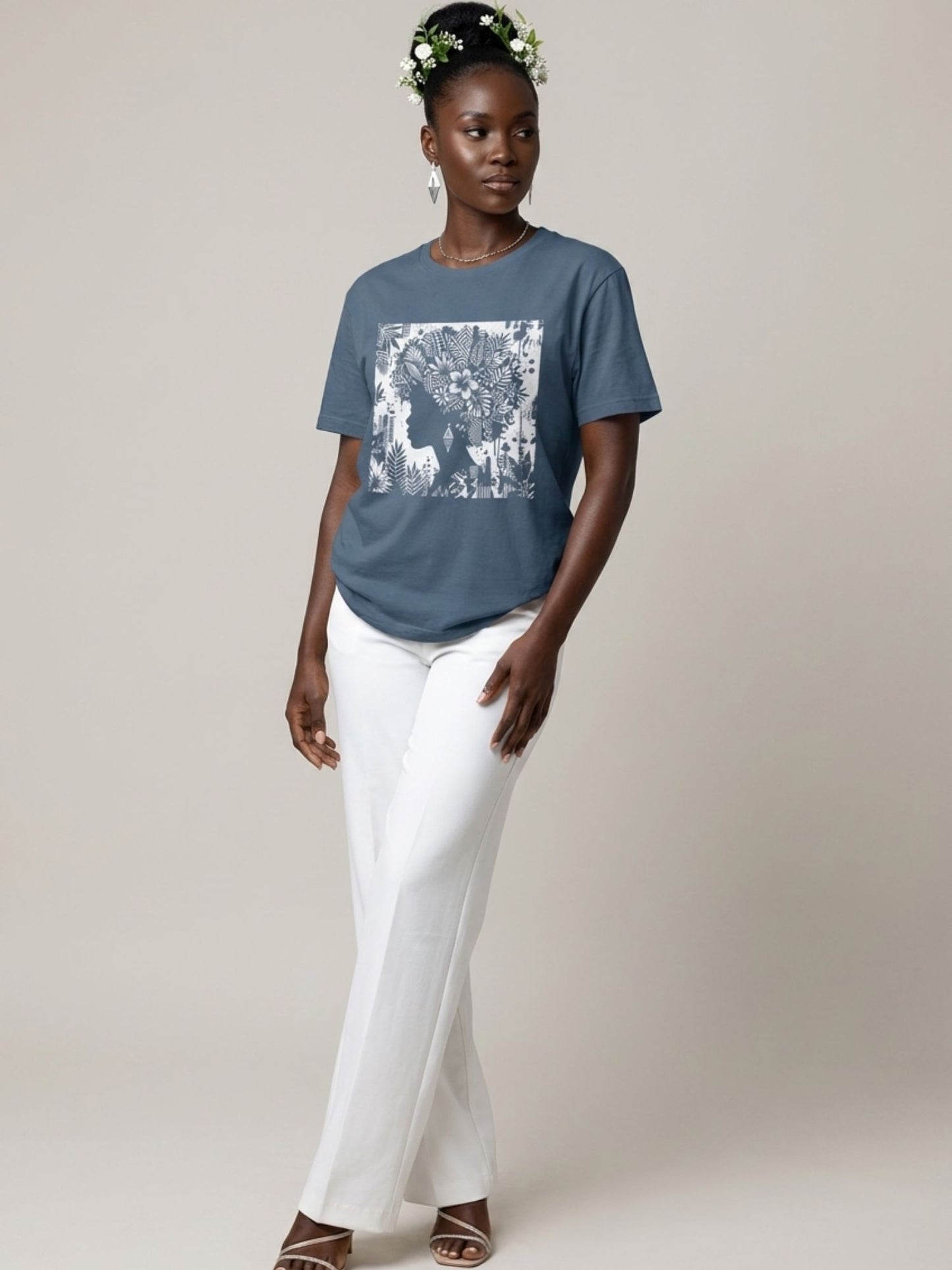 Black Queen: Artistic Silhouette Floral Graphic T-Shirt - BoldnTold