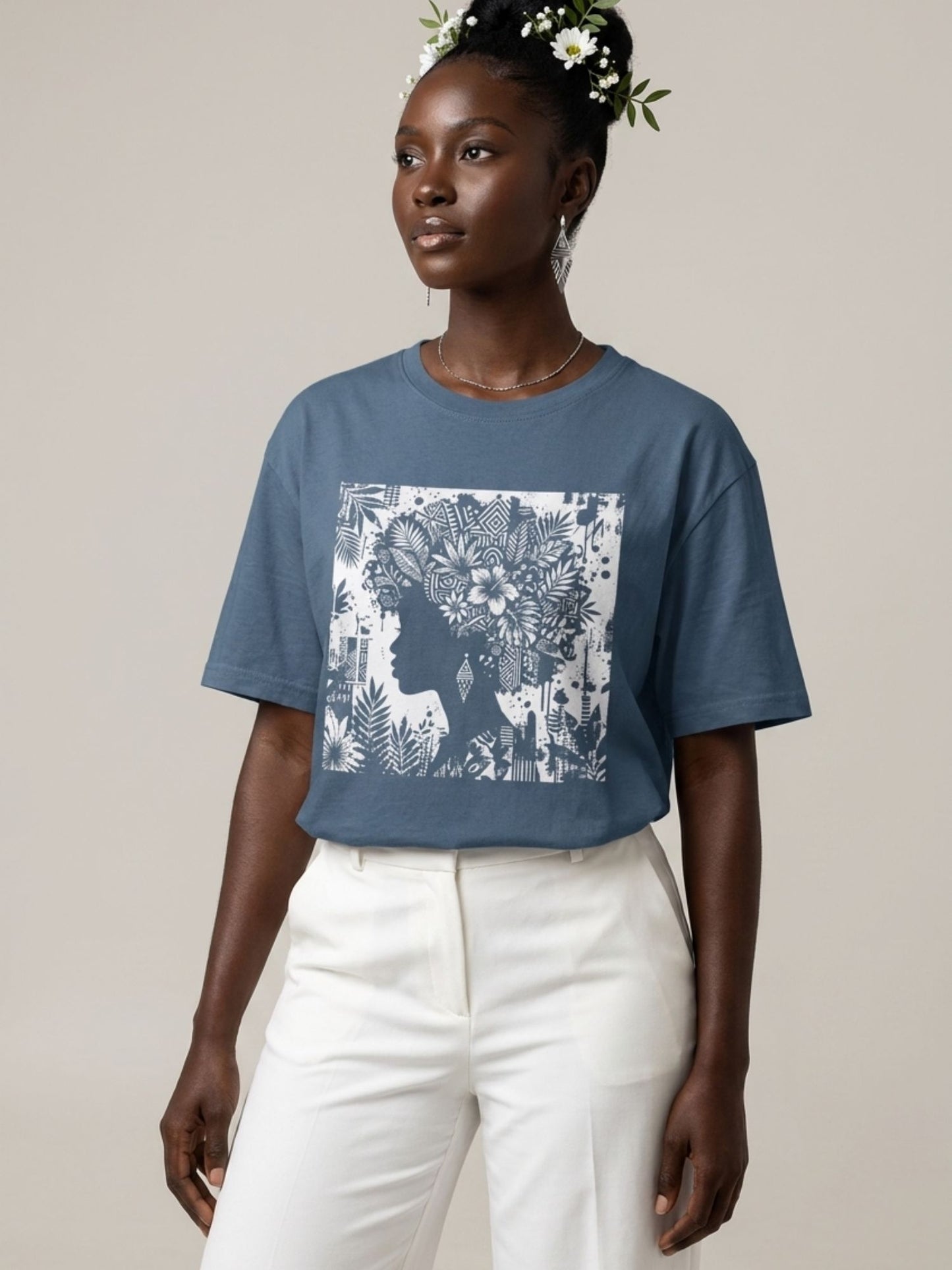 Black Queen: Artistic Silhouette Floral Graphic T-Shirt - BoldnTold