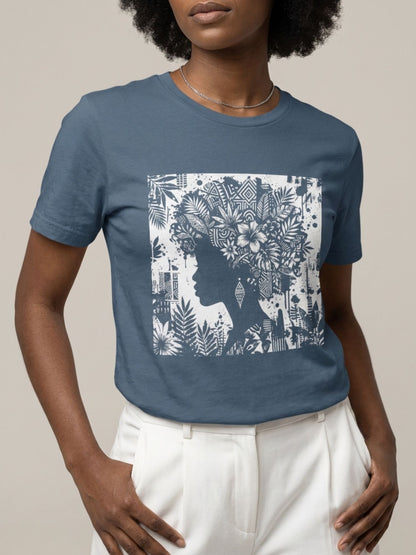 Black Queen: Artistic Silhouette Floral Graphic T-Shirt - BoldnTold