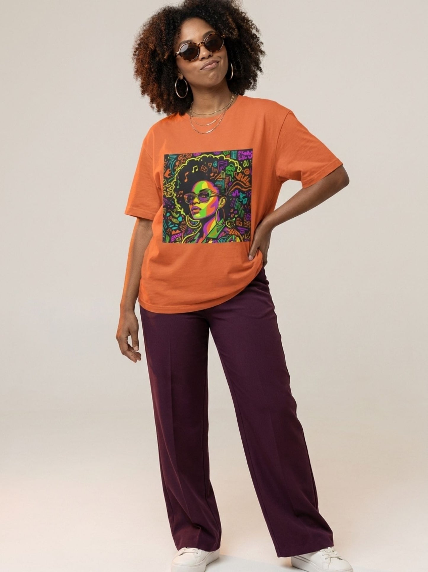Black Girl Magic: Musical Neon Pop Art Graphic T-Shirt - BoldnTold