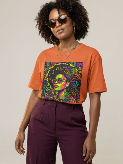 Black Girl Magic: Musical Neon Pop Art Graphic T-Shirt - BoldnTold