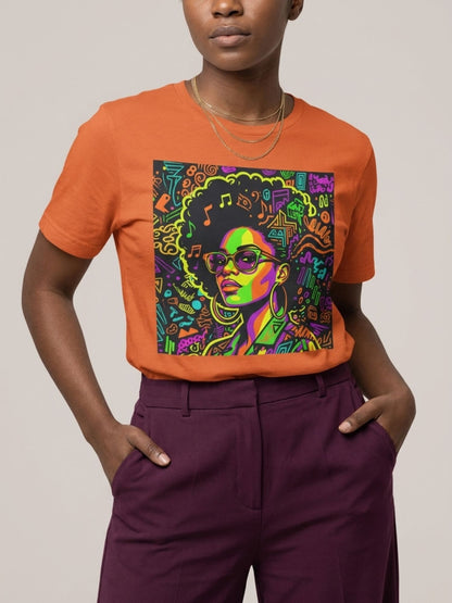 Black Girl Magic: Musical Neon Pop Art Graphic T-Shirt - BoldnTold