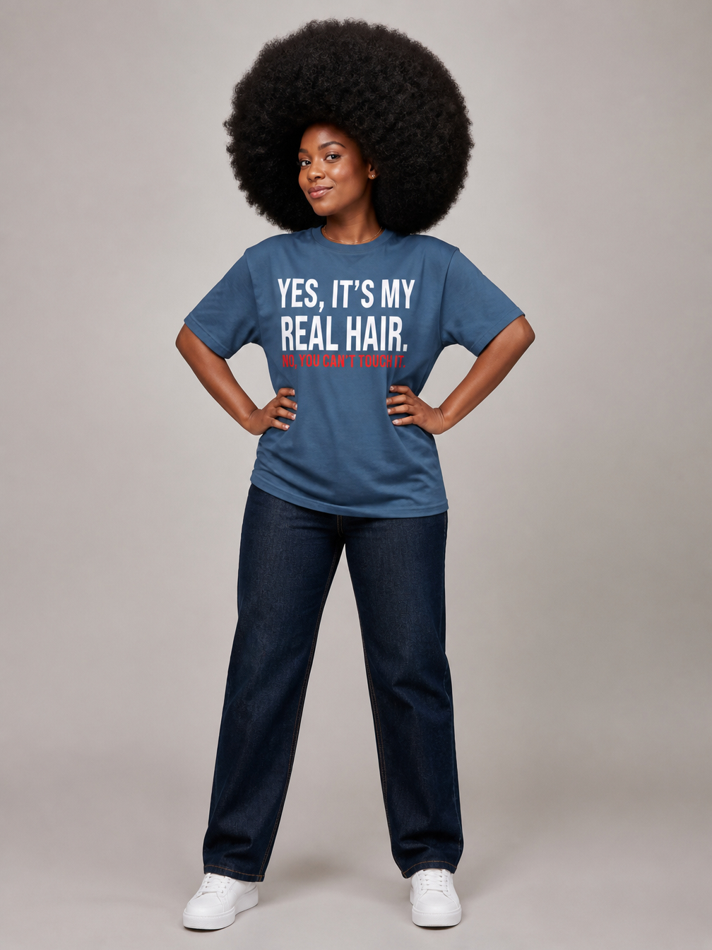 Yes It's My Real Hair: Sassy Black Girl Graphic T-Shirt - BoldnTold
