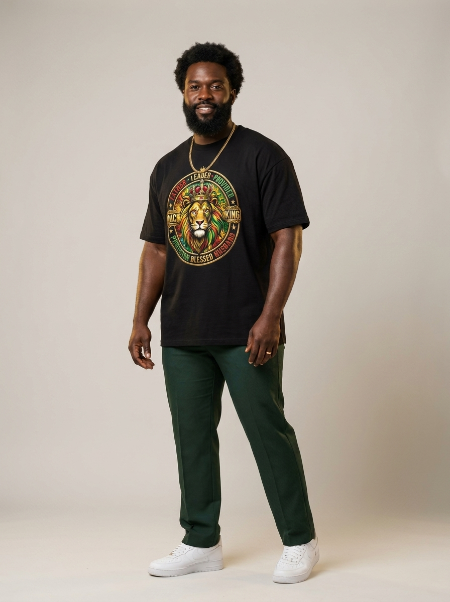 The Royal Patriarch: Proud Black Dad & Husband Graphic T-Shirt - BoldnTold