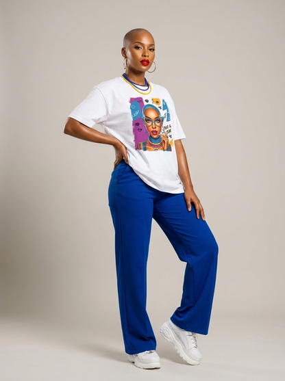 Rise & Slay: 90s Retro Pop Art Black Queen Graphic T-Shirt - BoldnTold