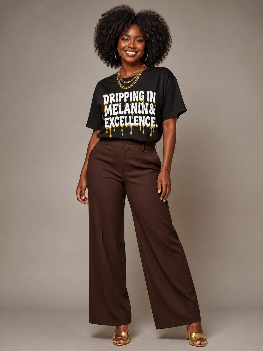 Dripping In Melanin And Excellence Graphic T-Shirt - BoldnTold