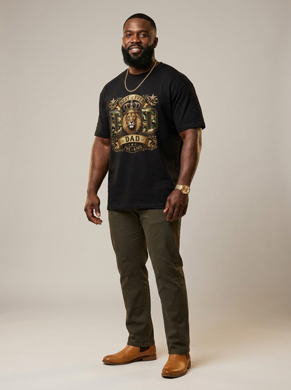 Best Ever Black Dad: Lion King Crown Graphic T-Shirt - BoldnTold