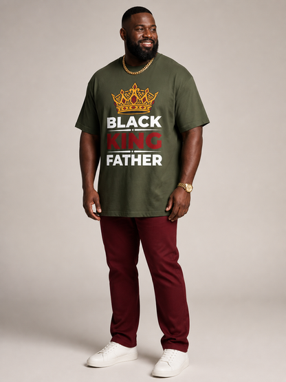 Black King Father Crown: Proud Dad Empowerment Graphic T-Shirt - BoldnTold