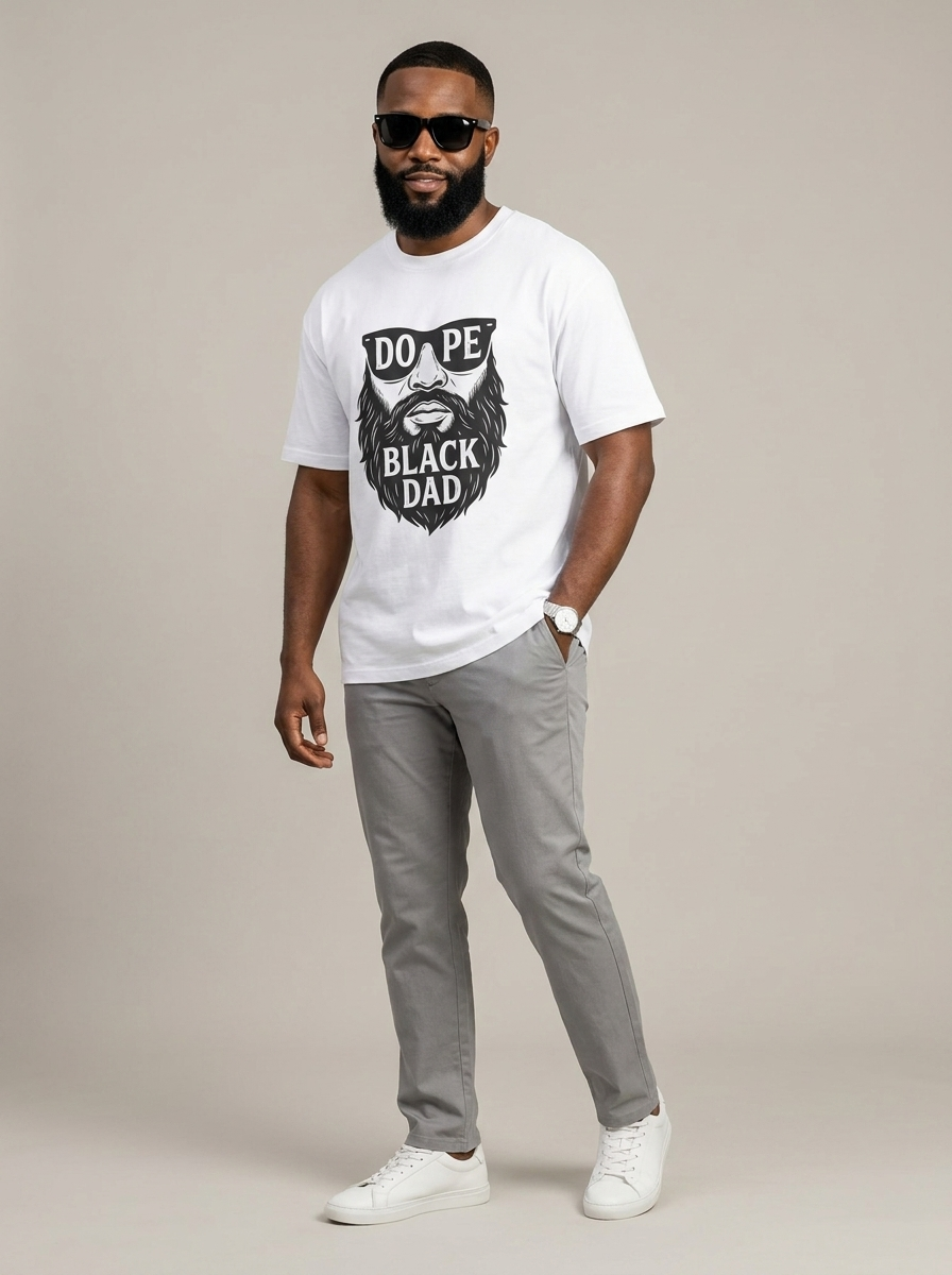 Dope Black Dad: The Bearded King Graphic T-Shirt - BoldnTold