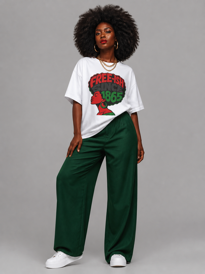 Free-ish Since 1865: Juneteenth Afro Silhouette Graphic T-Shirt - BoldnTold