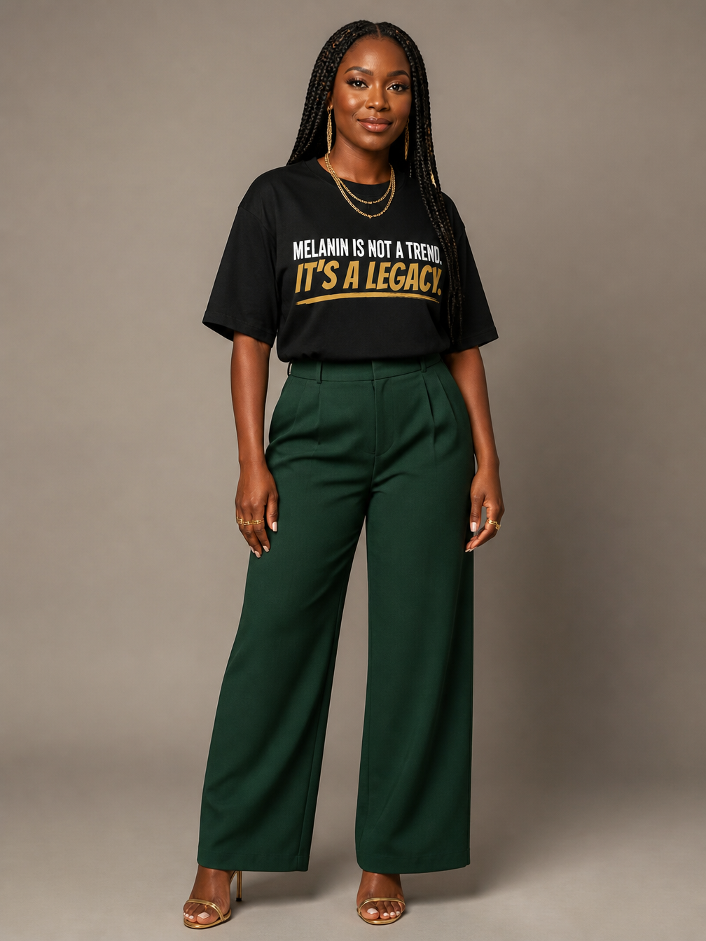 Melanin Is Not A Trend It's A Legacy: Black Pride Empowerment Graphic T-Shirt - BoldnTold