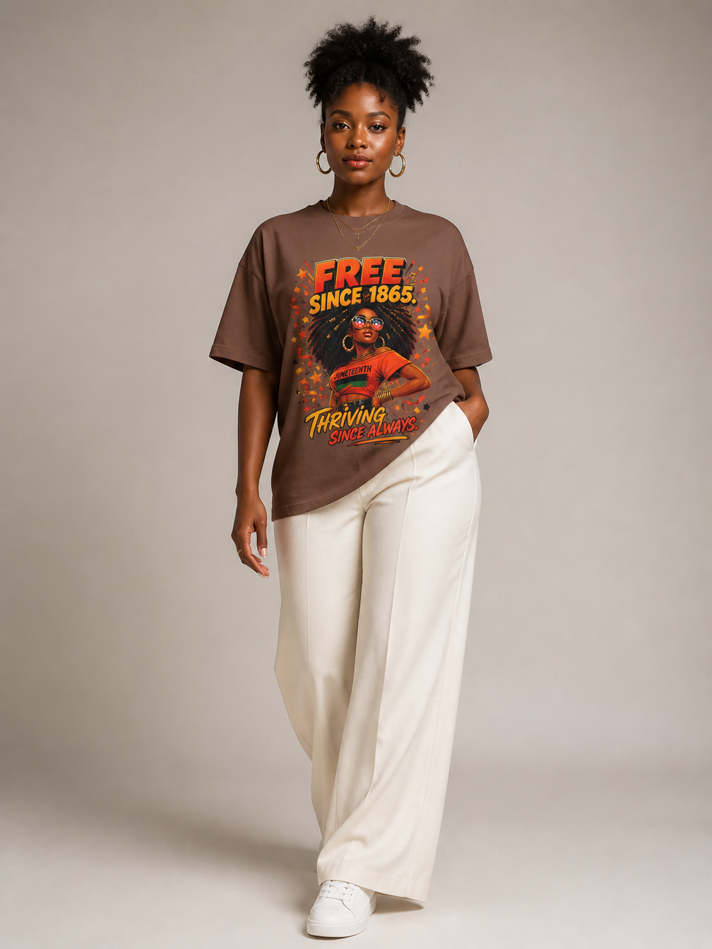 Thriving Since Always: Free Since 1865 Juneteenth Graphic T-Shirt - BoldnTold