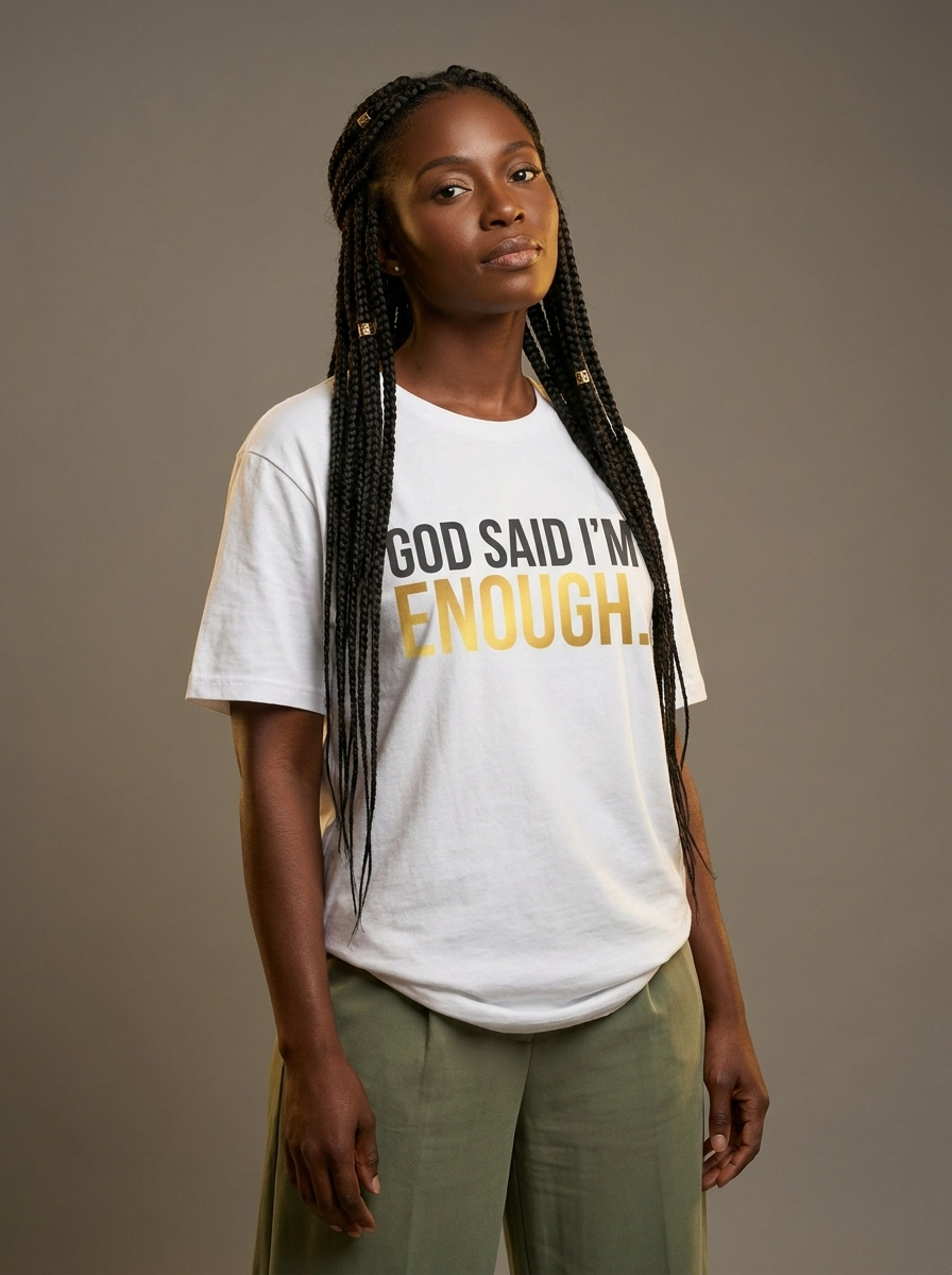 God Said I'm Enough T-Shirt: Christian Faith Empowerment Graphic T-Shirt - BoldnTold