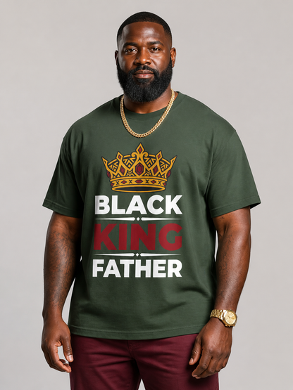 Black King Father Crown: Proud Dad Empowerment Graphic T-Shirt - BoldnTold