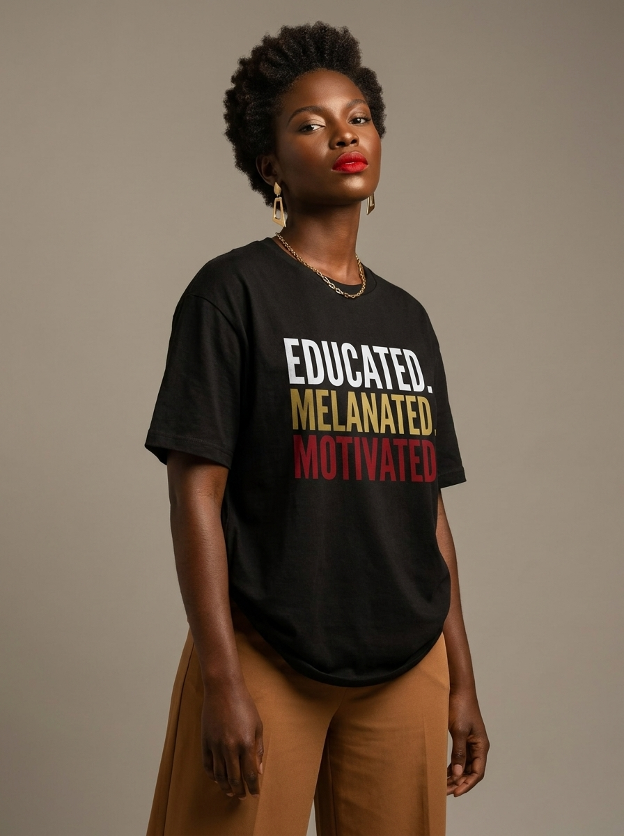 Educated Melanated Motivated: Black Excellence Graphic T-Shirt - BoldnTold