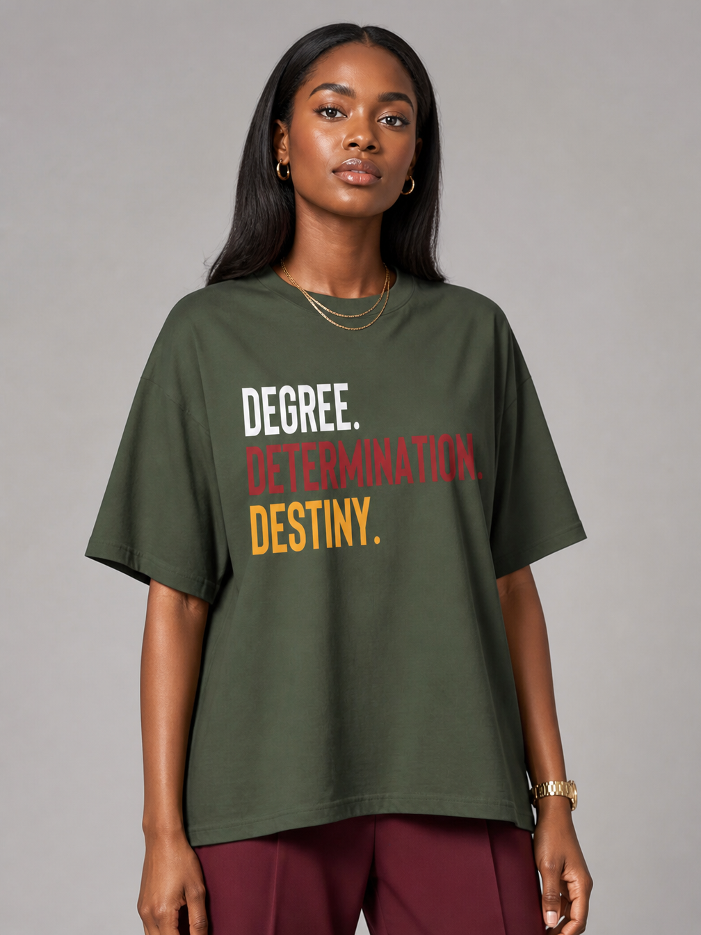 Degree Determination Destiny: Black Excellence Graduation Graphic T-Shirt - BoldnTold