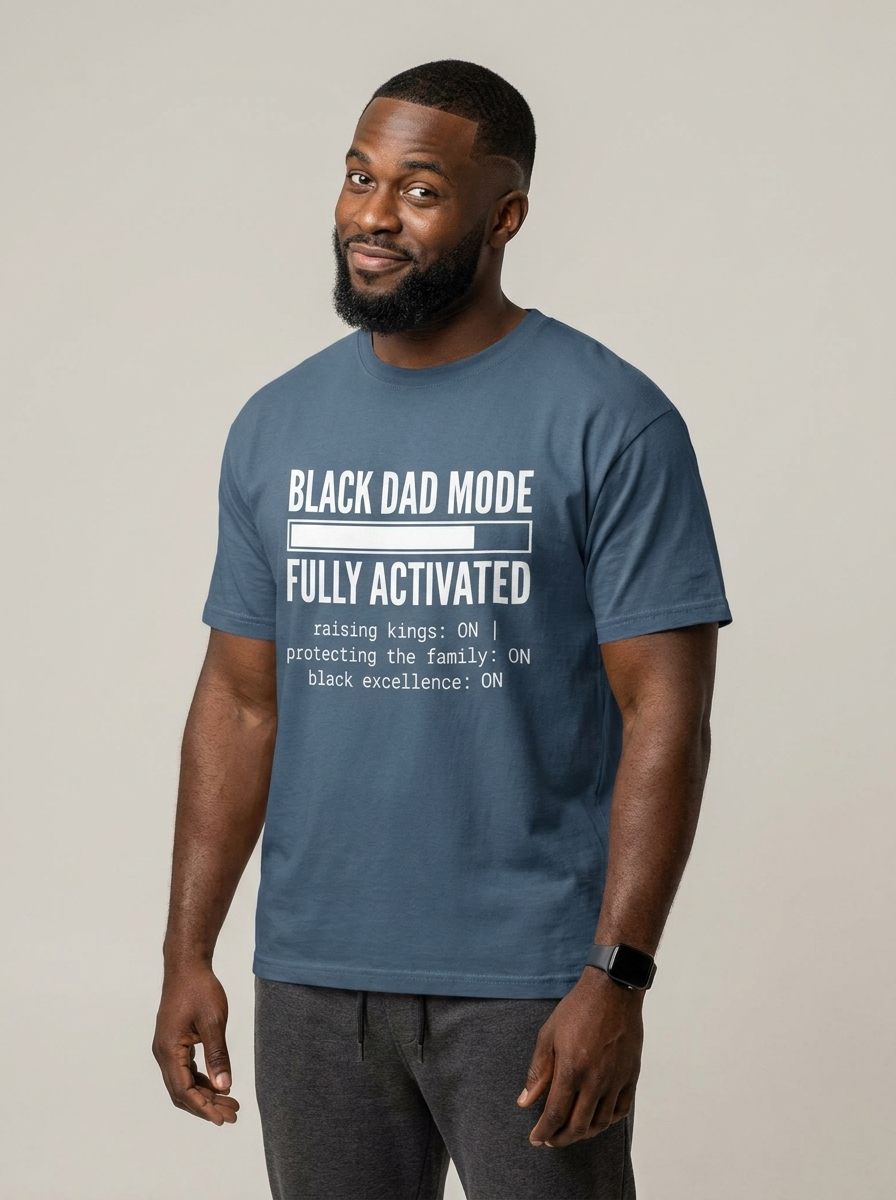 Black Dad Mode: Fully Activated Graphic T-Shirt - BoldnTold