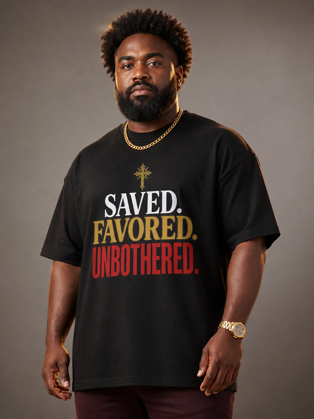 Saved Favored Unbothered T-Shirt: Christian Faith Graphic T-Shirt - BoldnTold