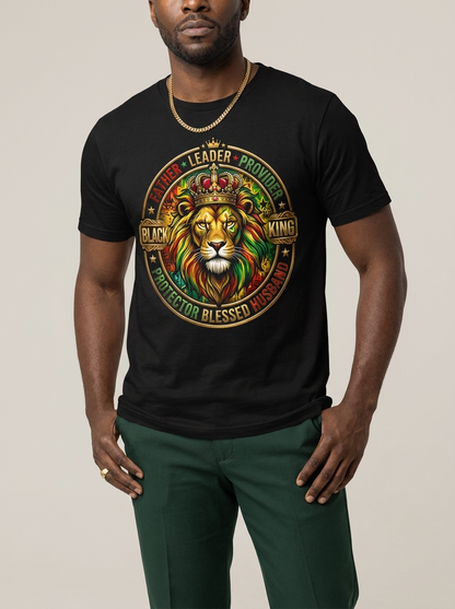 The Royal Patriarch: Proud Black Dad & Husband Graphic T-Shirt - BoldnTold