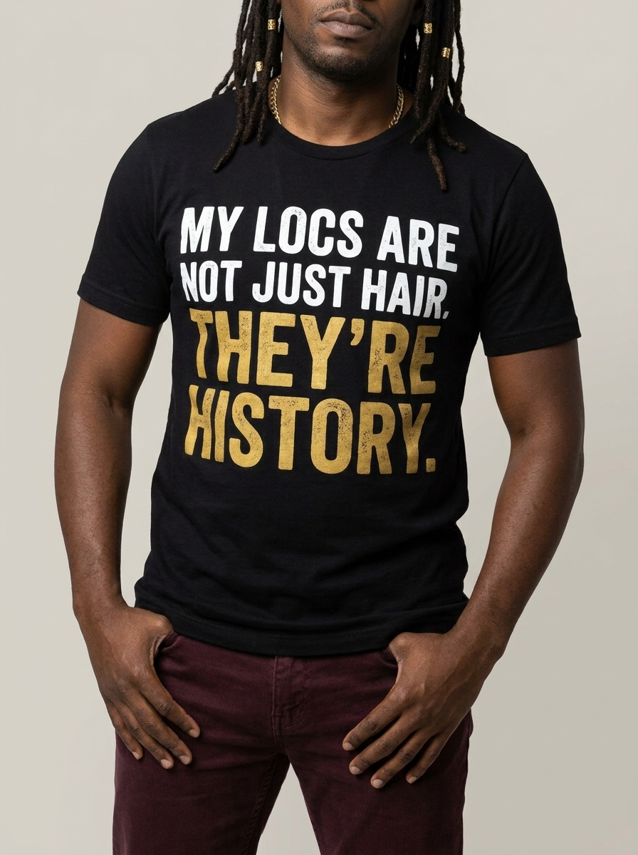 My Locs Are Not Just Hair: Black Heritage Graphic T-Shirt - BoldnTold