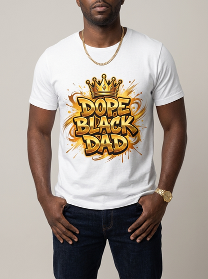 Dope Black Dad – Gold Graffiti King Edition Graphic T-Shirt - BoldnTold