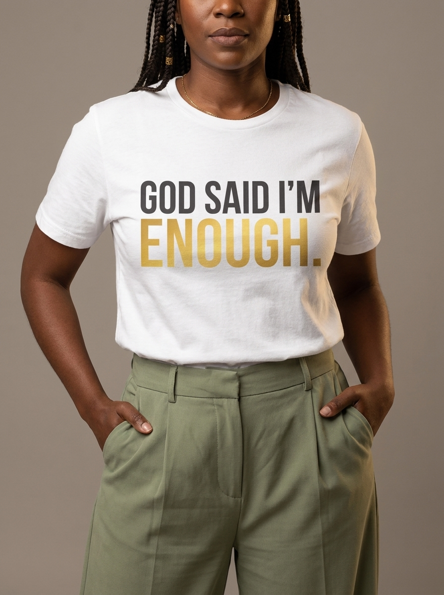 God Said I'm Enough T-Shirt: Christian Faith Empowerment Graphic T-Shirt - BoldnTold