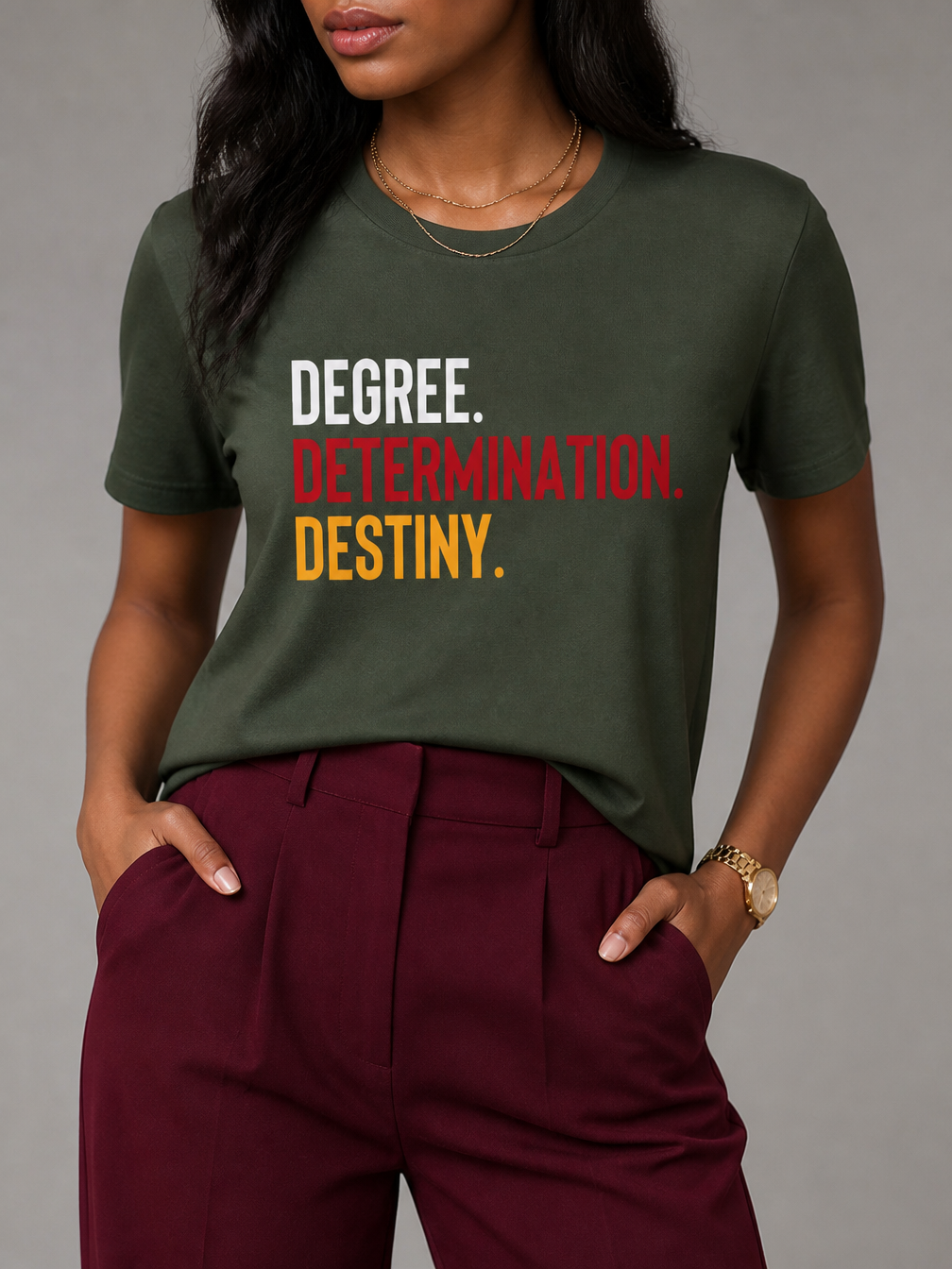 Degree Determination Destiny: Black Excellence Graduation Graphic T-Shirt - BoldnTold