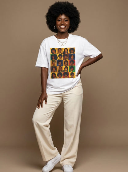 Black Queen Collage: A Tribute to Diverse Beauty Graphic T-Shirt - BoldnTold