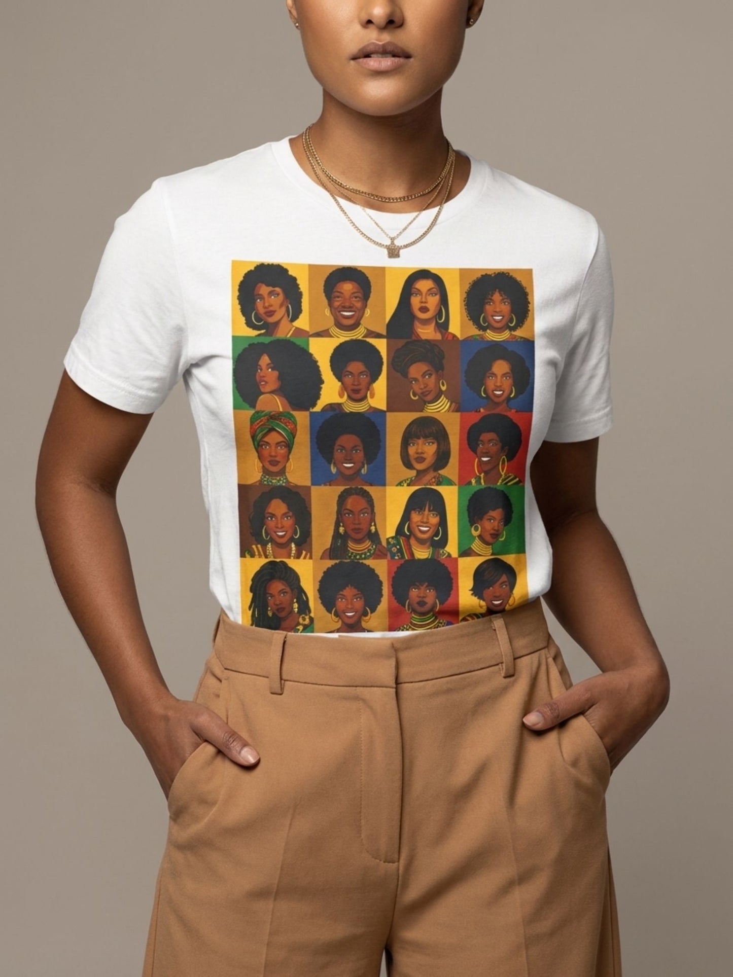 Black Queen Collage: A Tribute to Diverse Beauty Graphic T-Shirt - BoldnTold