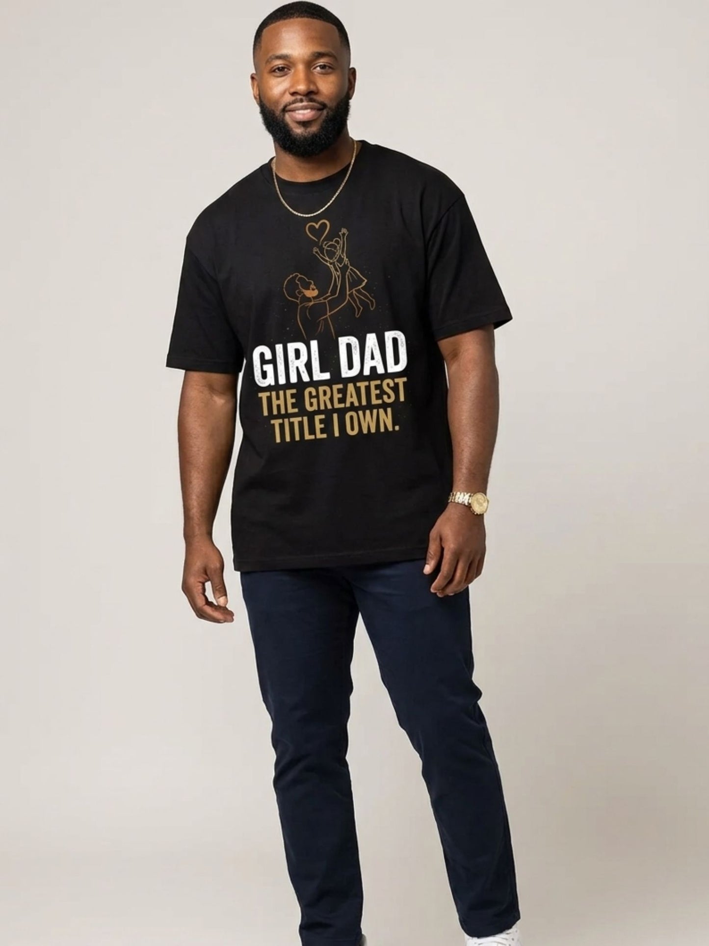 Black Dad & Daughter Bond: The Greatest Title Graphic T-Shirt - BoldnTold