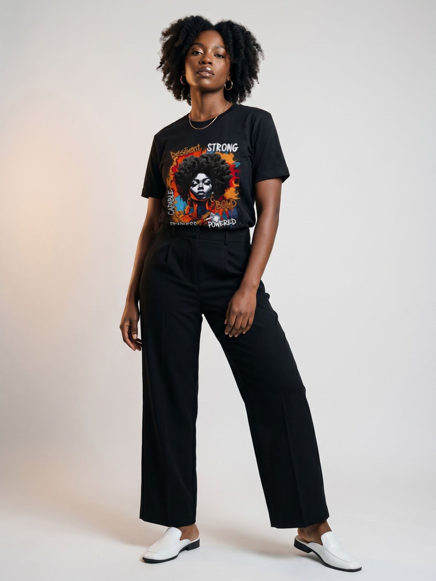 Fearless & Resilient: Urban Black Queen Graphic T-Shirt - BoldnTold