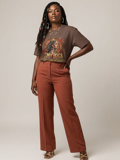 My Locs My Crown: Regal Black Queen Graphic T-Shirt - BoldnTold