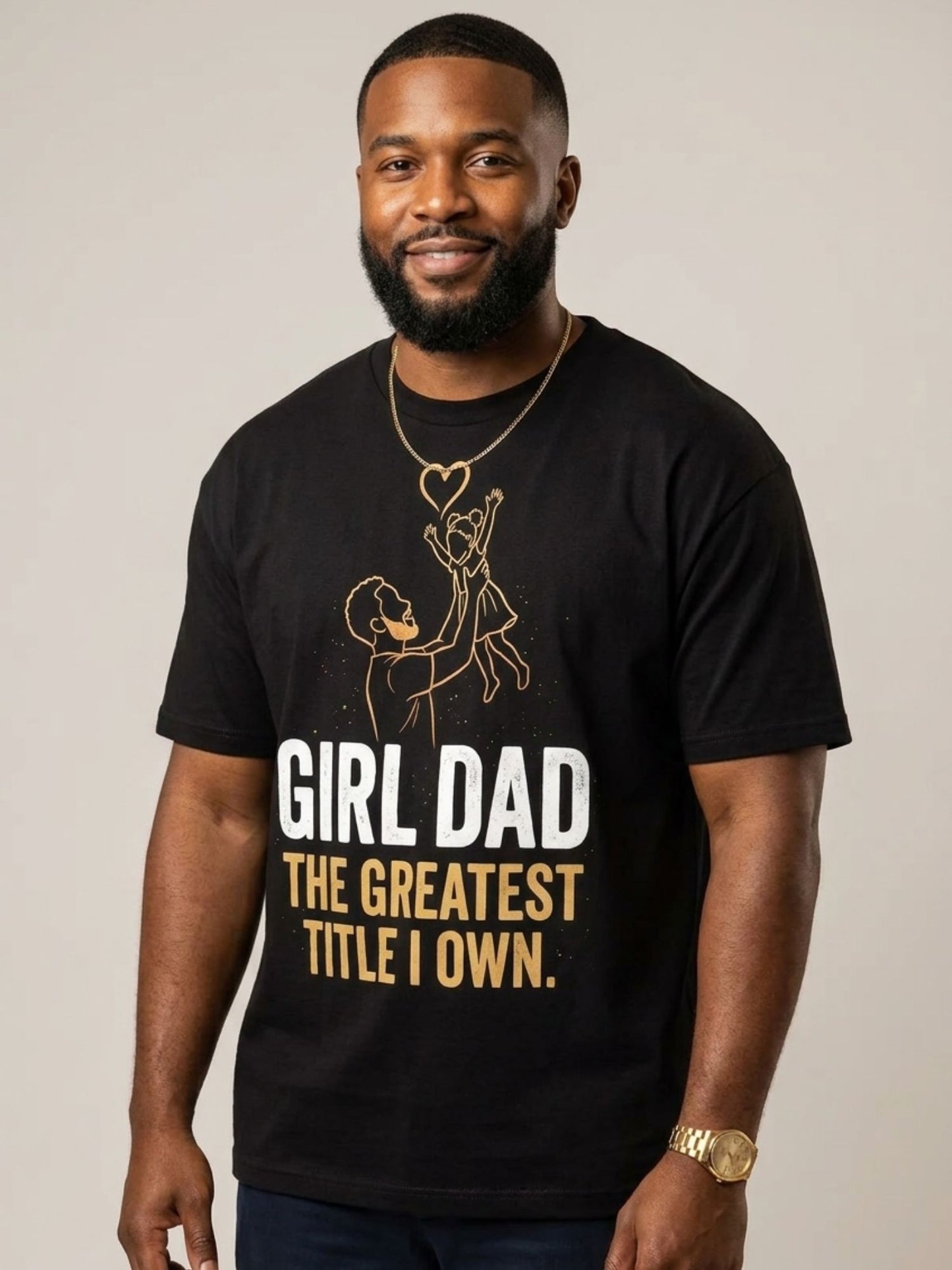 Black Dad & Daughter Bond: The Greatest Title Graphic T-Shirt - BoldnTold
