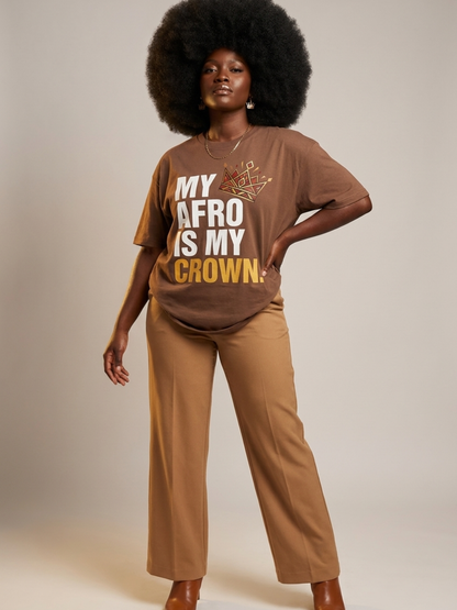 My Afro Is My Crown: Tribal Crown Black Queen Graphic T-Shirt - BoldnTold