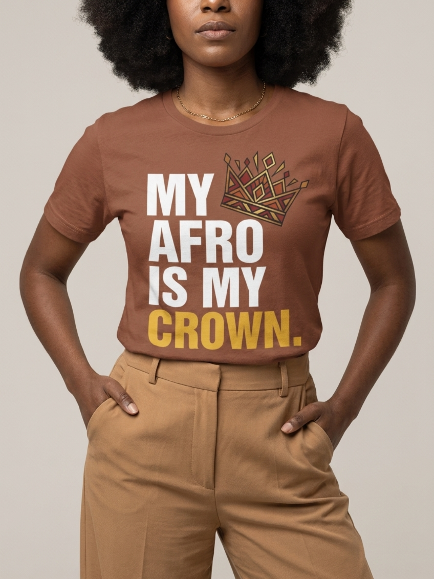 My Afro Is My Crown: Tribal Crown Black Queen Graphic T-Shirt - BoldnTold