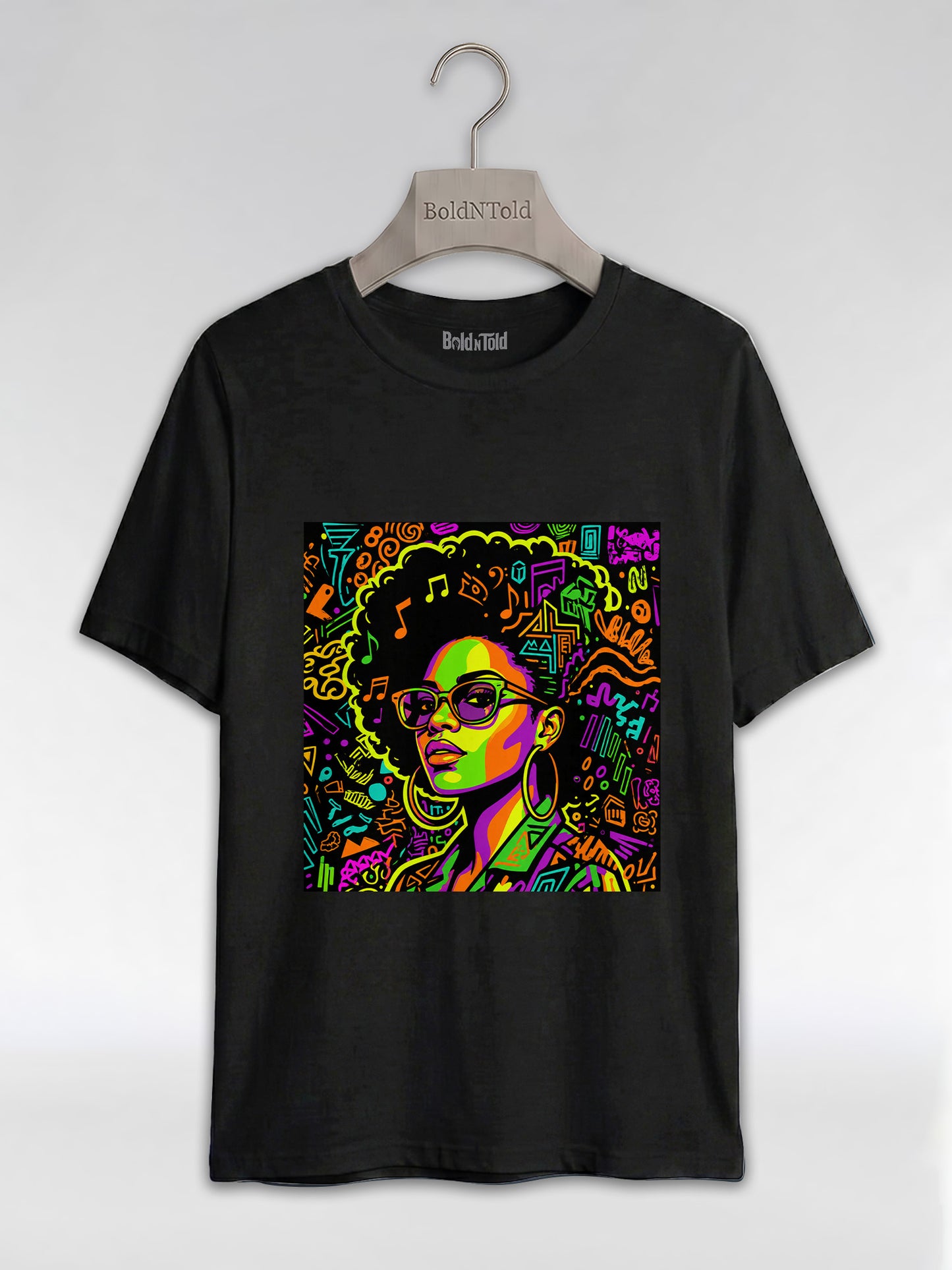 Black Girl Magic: Musical Neon Pop Art Graphic T-Shirt - BoldnTold