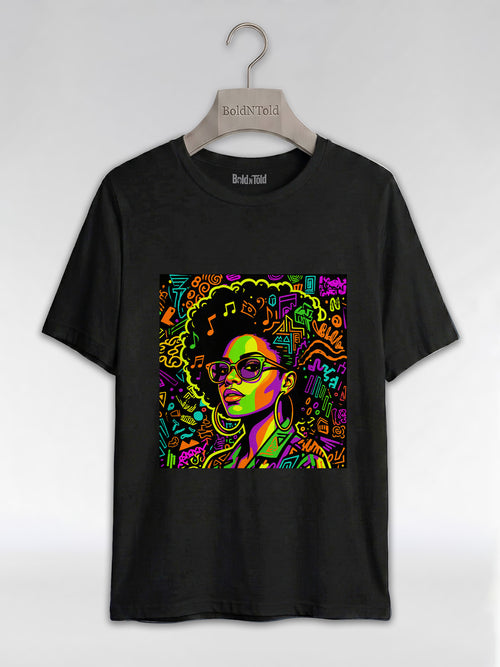 Black Girl Magic: Musical Neon Pop Art Graphic T-Shirt - BoldnTold