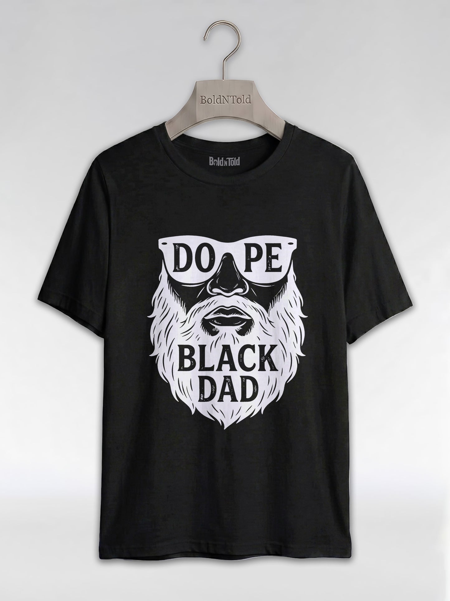 Dope Black Dad: The Bearded King Graphic T-Shirt - BoldnTold