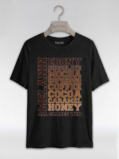 Melanin All Shades Win - Black Queen Graphic T-Shirt - BoldnTold
