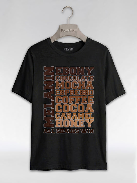 Melanin All Shades Win - Black Queen Graphic T-Shirt - BoldnTold