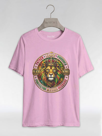 The Royal Patriarch: Proud Black Dad & Husband Graphic T-Shirt - BoldnTold