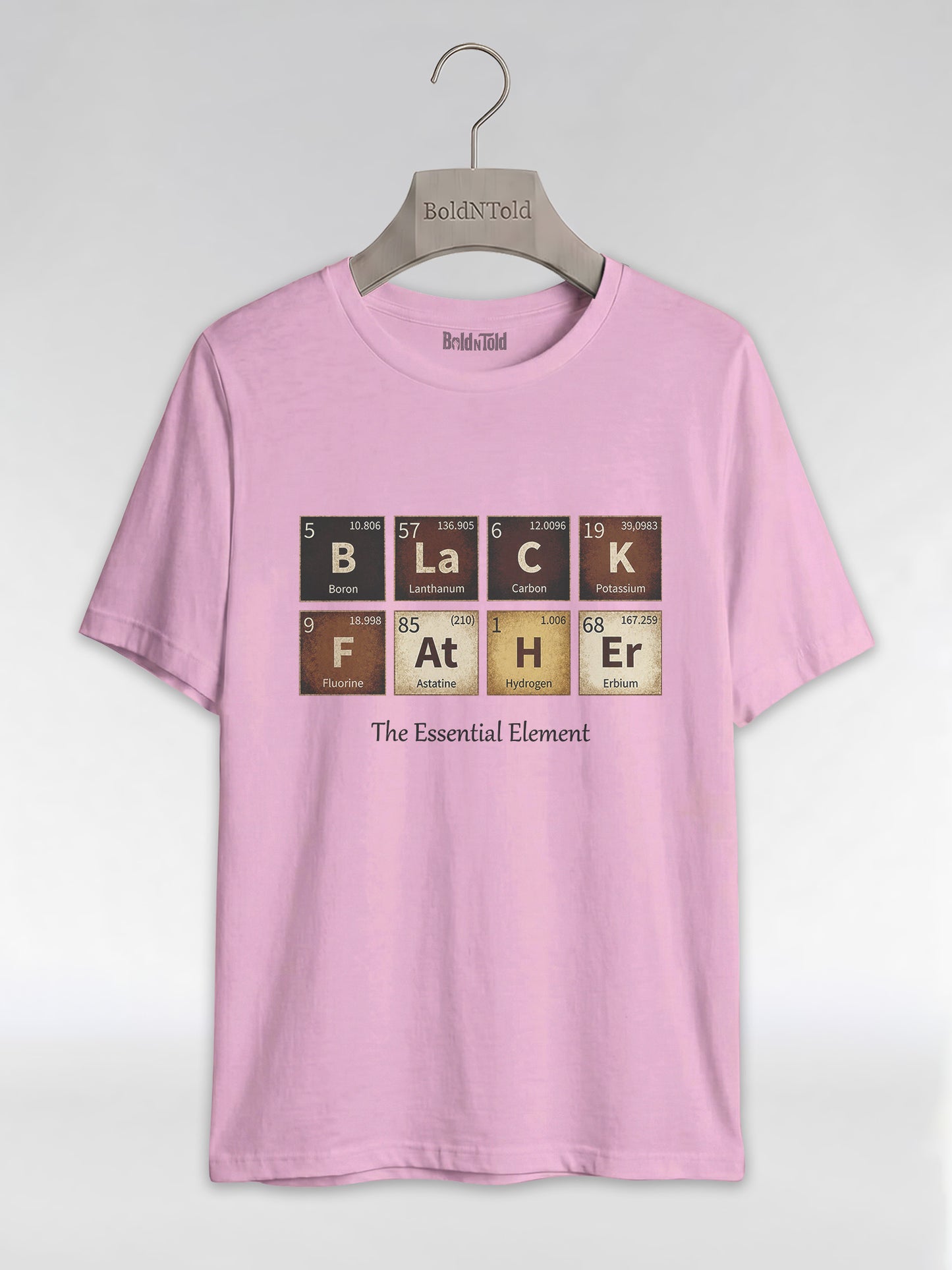 Black Father: The Essential Element Periodic Table Graphic T-Shirt - BoldnTold
