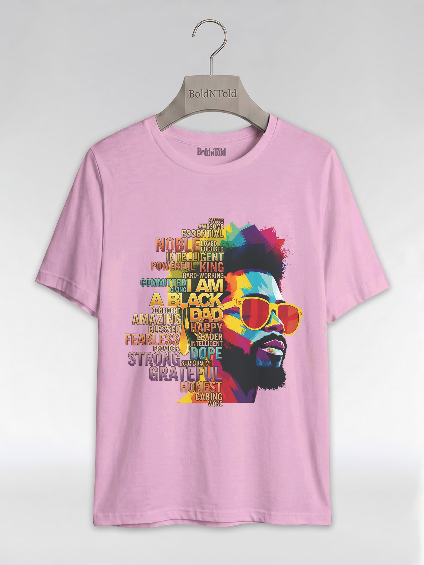 I Am A Black Dad: Colorful Pop Art Typography Graphic T-Shirt - BoldnTold