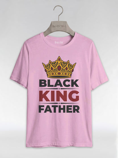 Black King Father Crown: Proud Dad Empowerment Graphic T-Shirt - BoldnTold