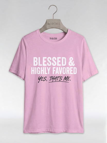 Blessed & Highly Favored: Christian Black Excellence Graphic T-Shirt - BoldnTold