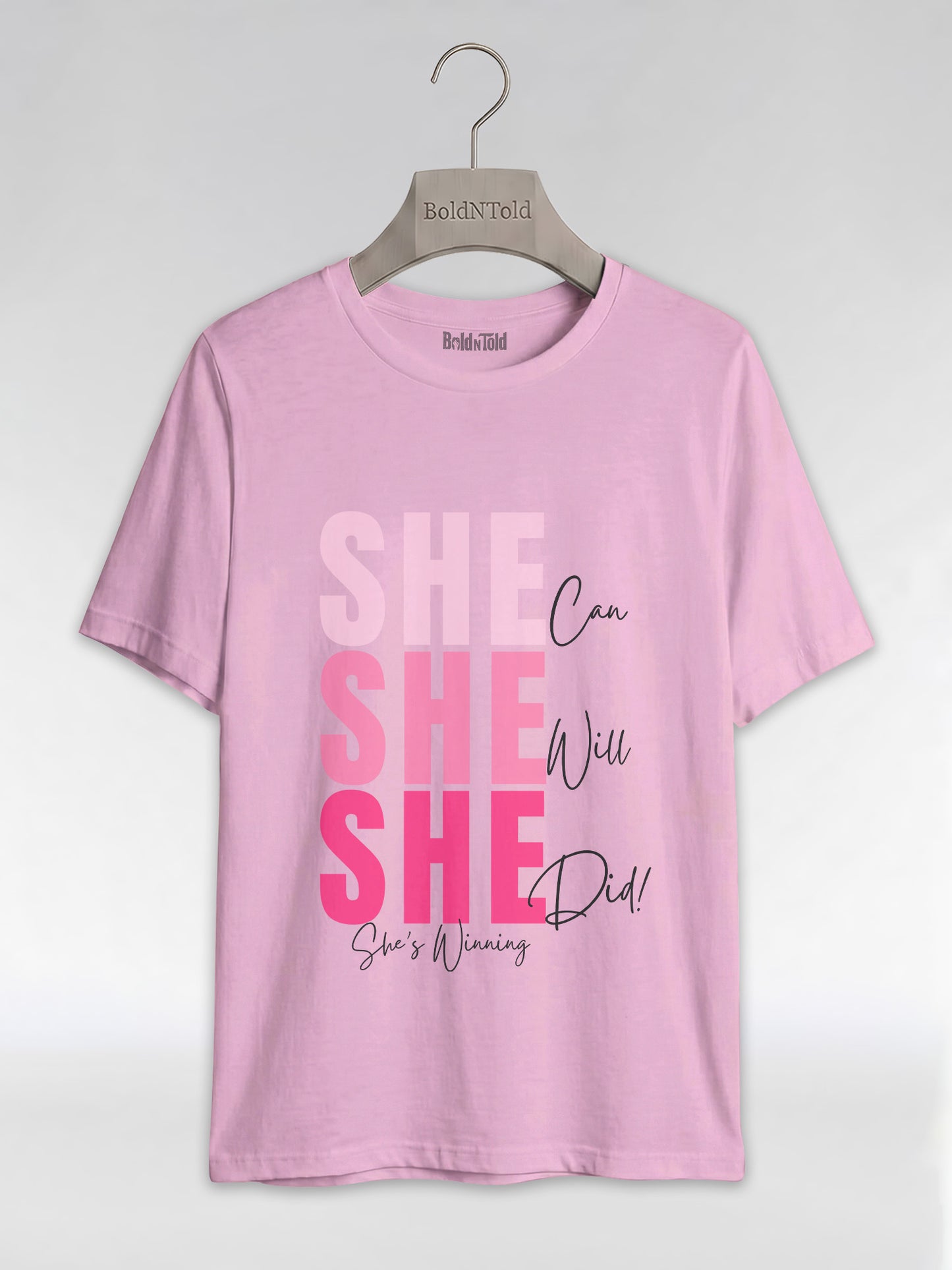 She Can, She Will, She Did: Black Girl Magic Winning Graphic T-Shirt - BoldnTold