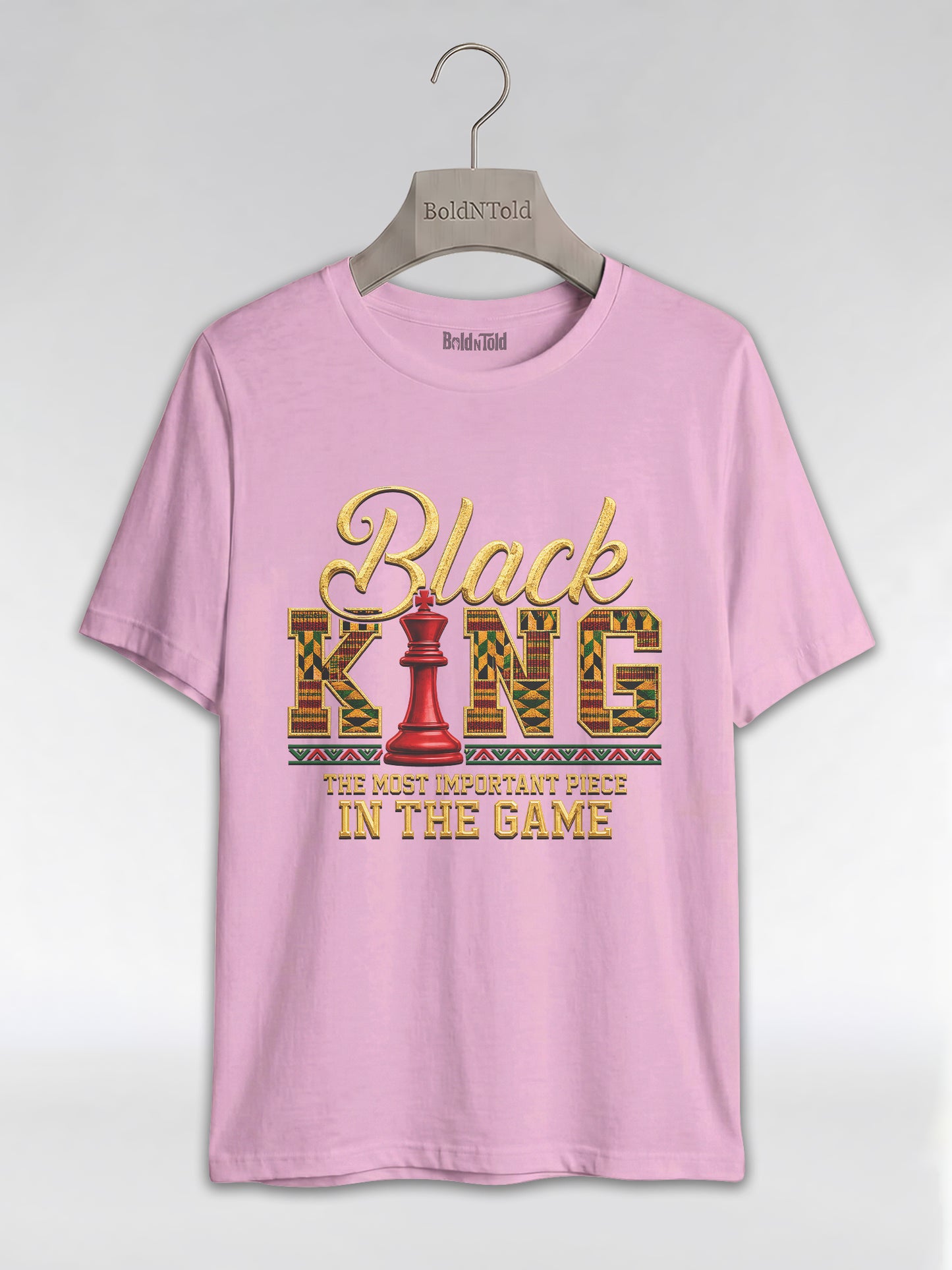 Black King Dad: The Most Important Piece In The Game Graphic T-Shirt - BoldnTold